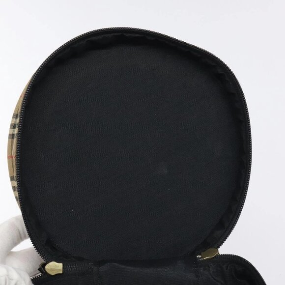 Burberrys Nova Check Hand Bag Canvas Beige Gold Auth 118660 - Picture 13 of 16